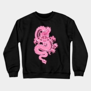 Light Pink Neon Glow Traditional Chinese Dragon Crewneck Sweatshirt